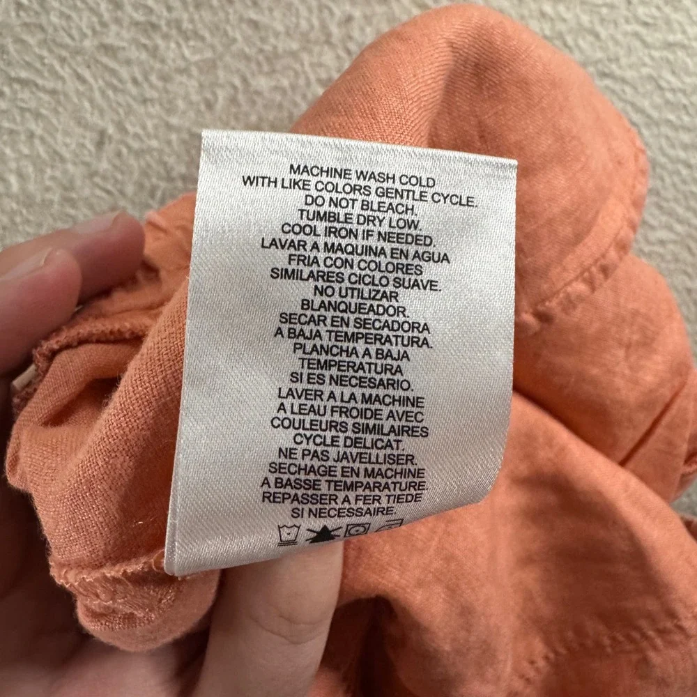 Ellen Tracy Linen Blend Drawstring Waist Shorts‎ Peach Coral Women's XL - Picture 5 of 7